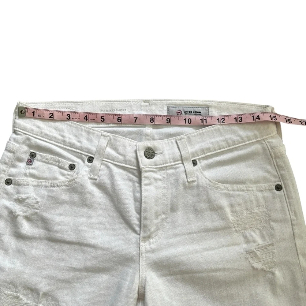 AG Denim The Nikki Relaxed Skinny Distressed Bermuda Denim Shorts - Picture 12 of 16